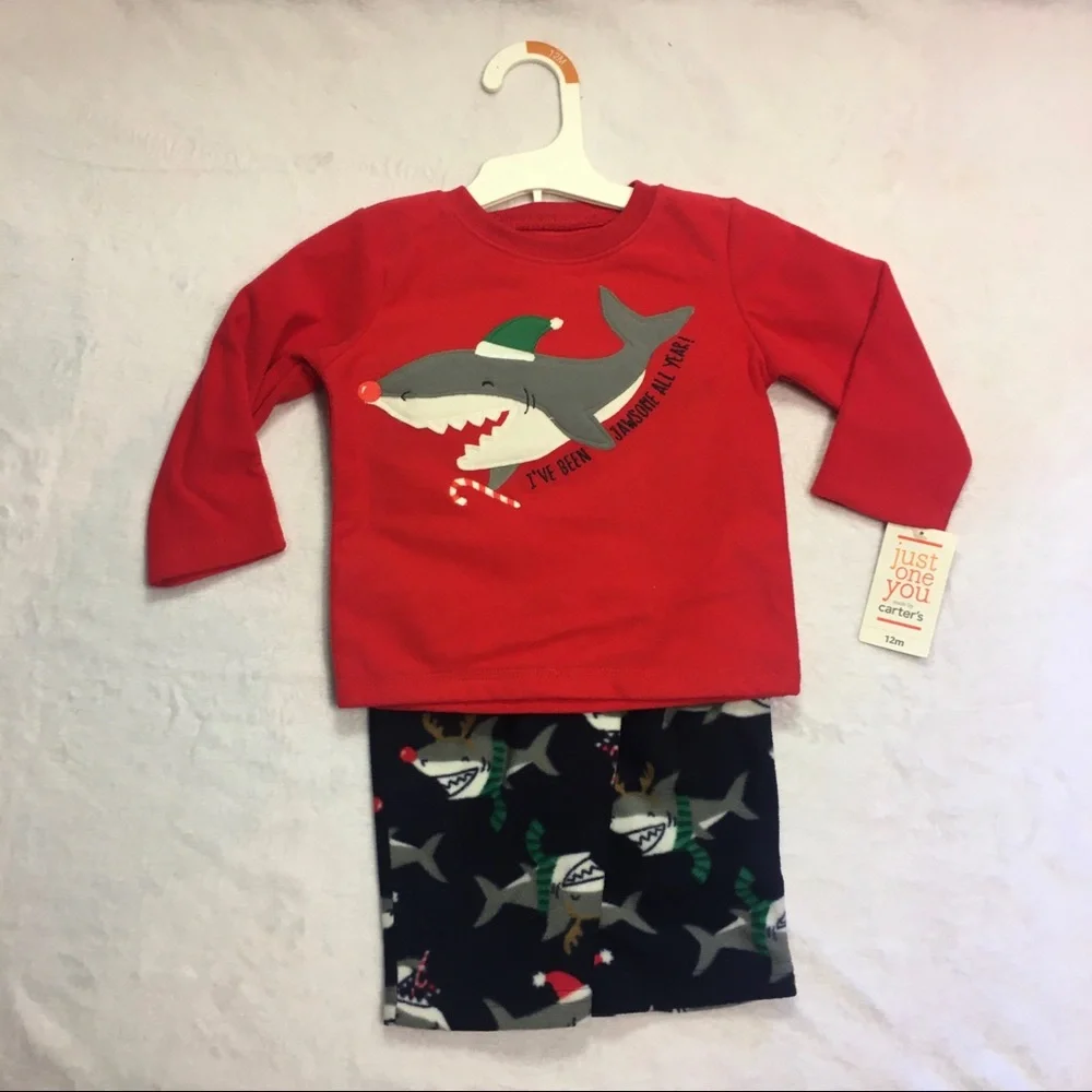 NWT Carter’s fleece shark‎ pajamas